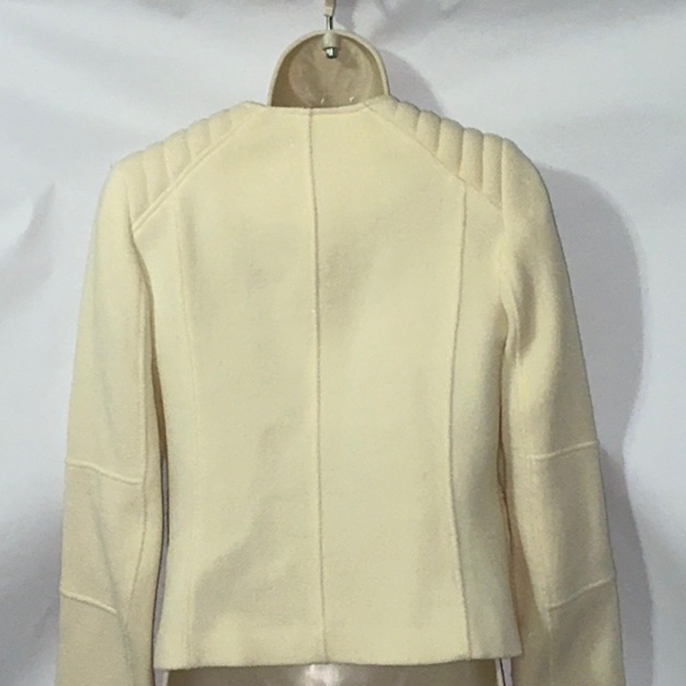 Vince, Cream Wool Moto Jacket, Size 4 - Picture 4 of 14